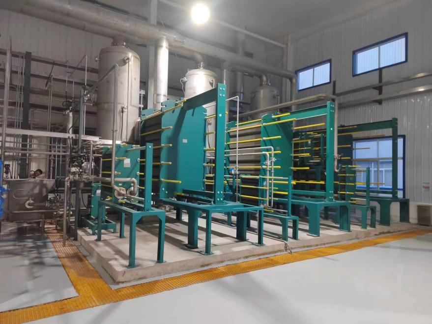 MVR three-effect plate evaporation system